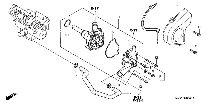 CBR900RR Водяная помпа