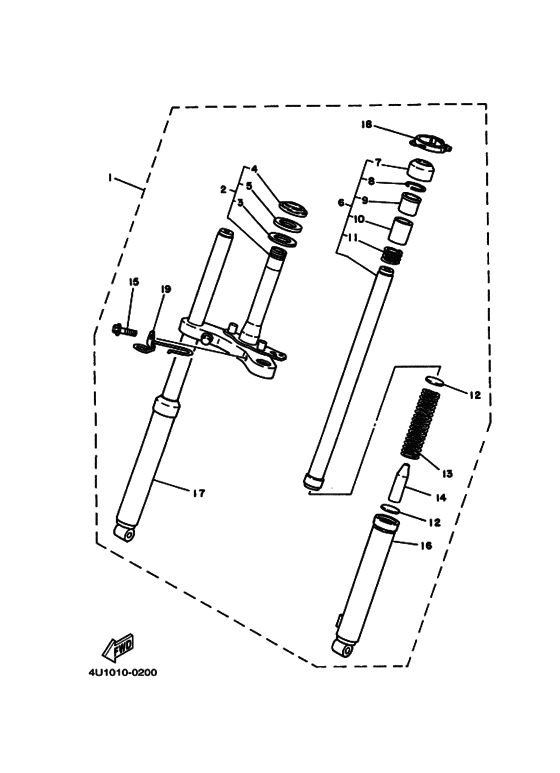 Front fork assy(ur silv