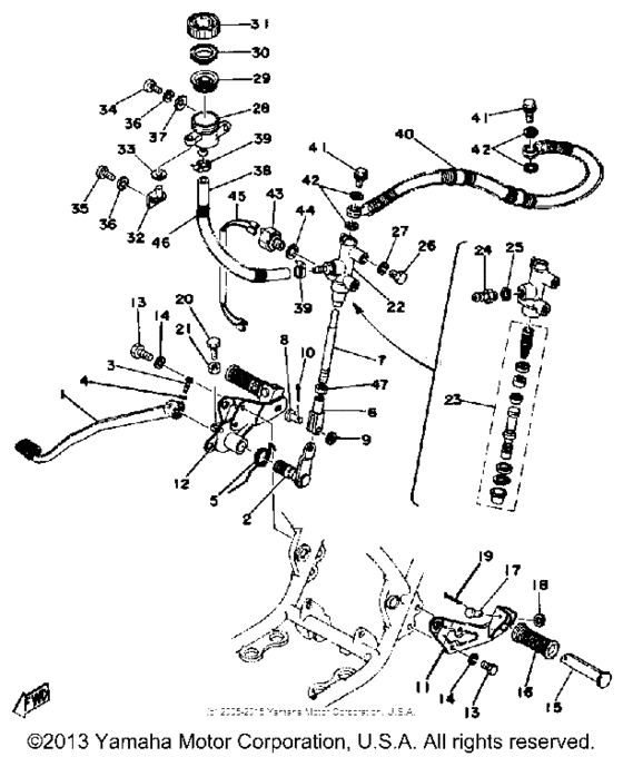 Brake pedal - master cylinder