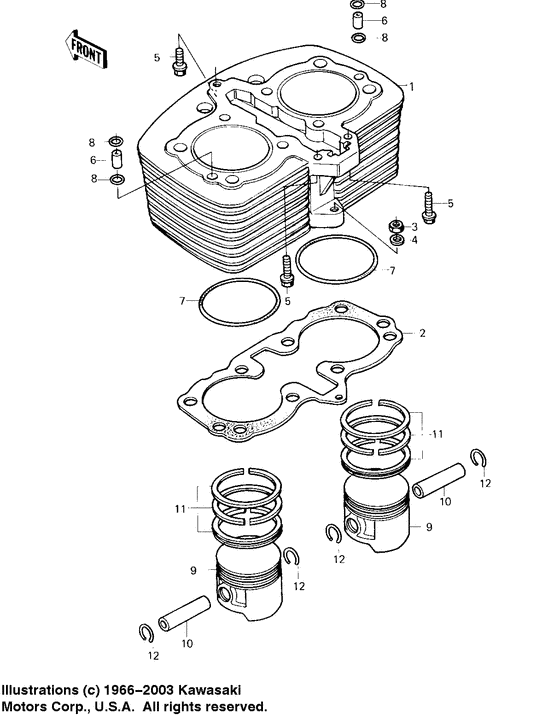 Cylinder/pistons