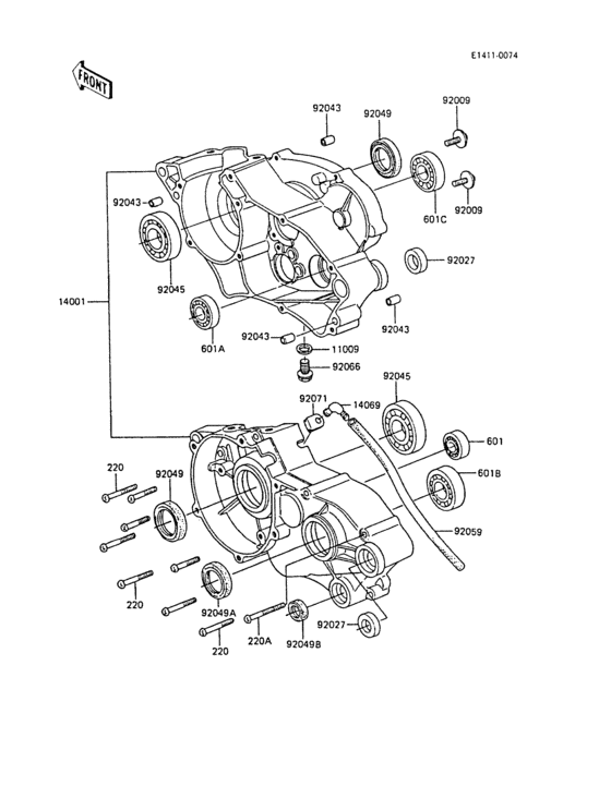 KX60 Картер двигателя