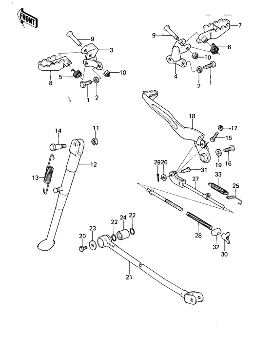 Footrests/stand/brake pedal