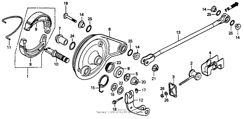 Rear brake panel 90-91