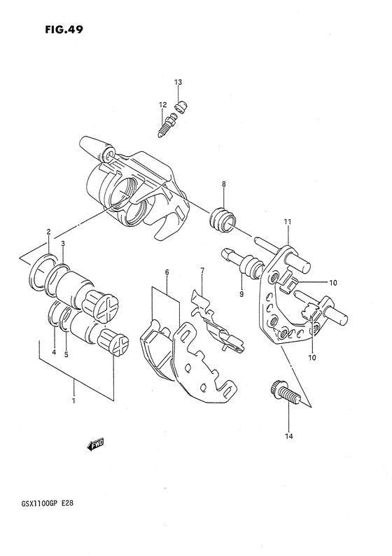 GSX1100 Передний суппорт
