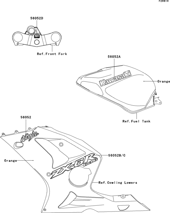 ZX636 Decals(orange)(zx636-b2)