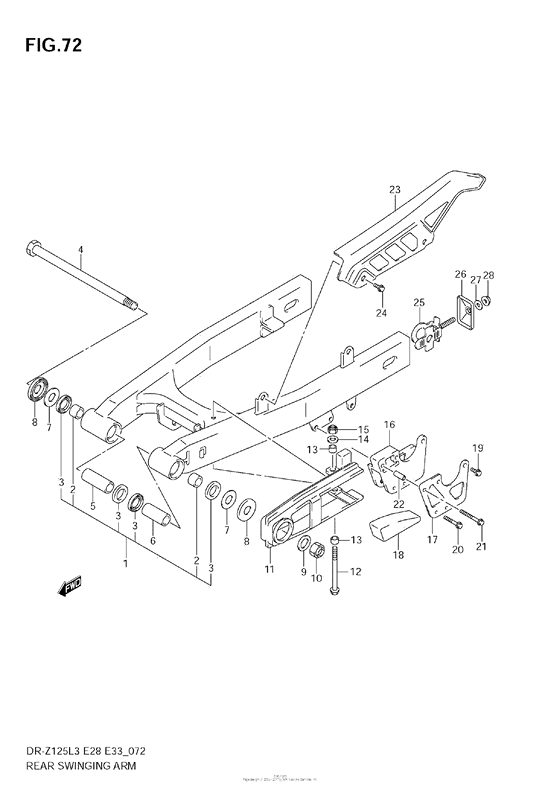 Rear Swinging Arm (Dr-Z125Ll3 E28)