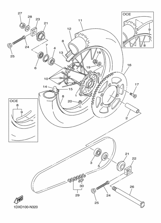 Rear wheel complete assy