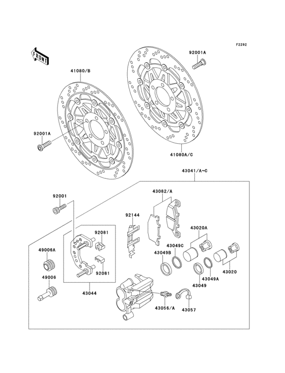 Front caliper(zr550-b1/b2/b3)