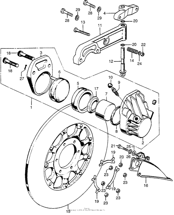 Front brake caliper + disc