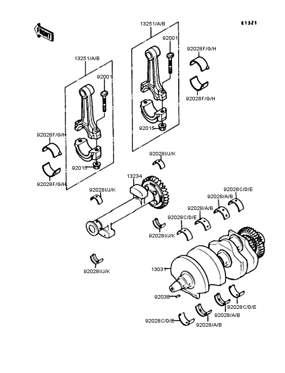 EX400 Коленвал