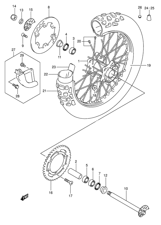 Rear wheel complete assy