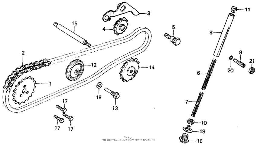 Cam chain + tensioner