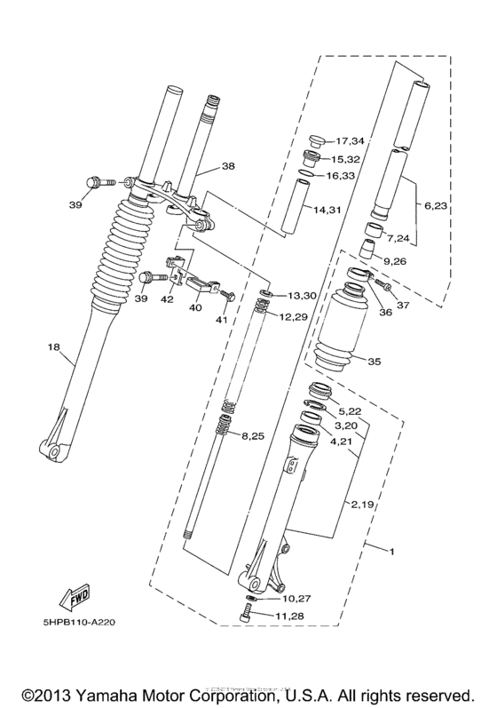 TTR125R Front fork lr