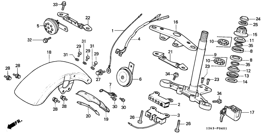 Steering stem/top bridge