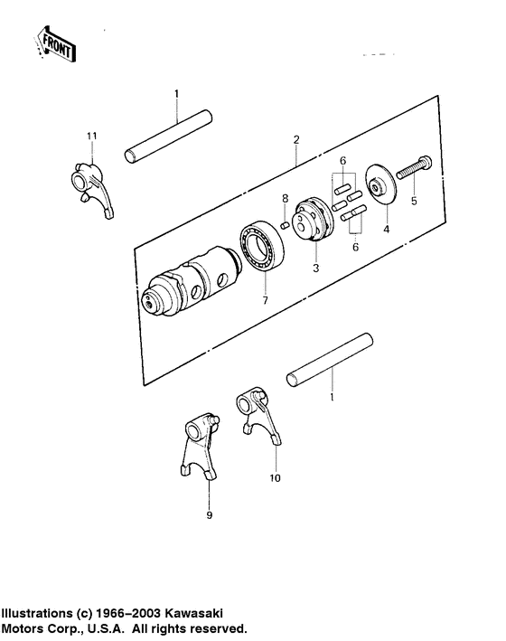 Gear change drum & forks