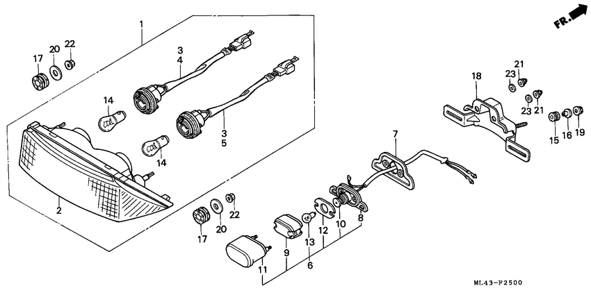 CB450S Taillight unit ass`y