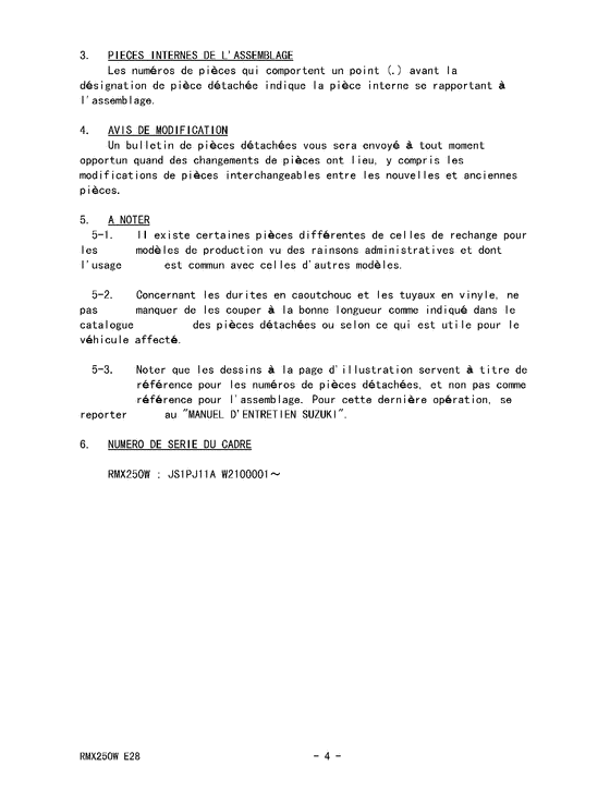 RMX250 Catalog preface