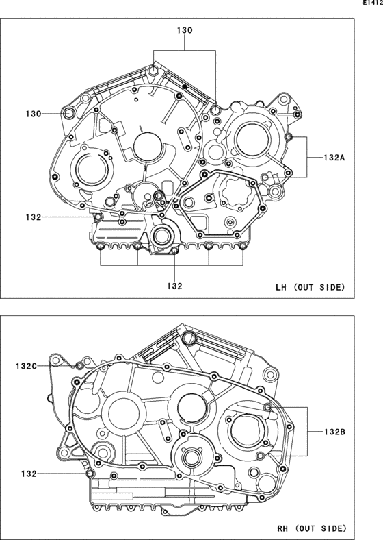  Болты крепления картера