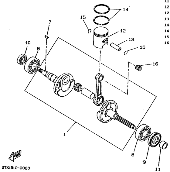 CW50 Коленчатый вал и поршни