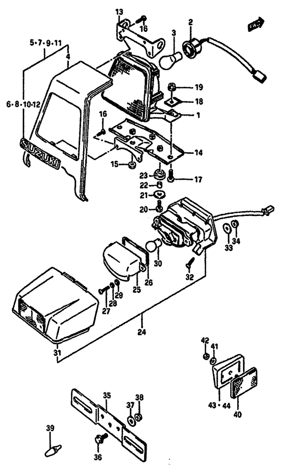 Tail lamp-license lamp