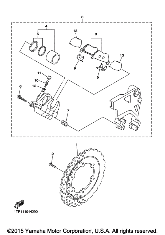 XVS950CR Задний суппорт
