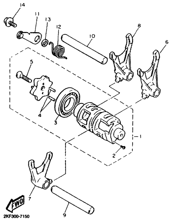 Shift cam. fork