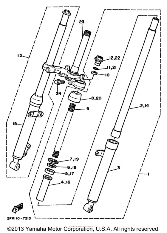 YSR50T Передняя вилка