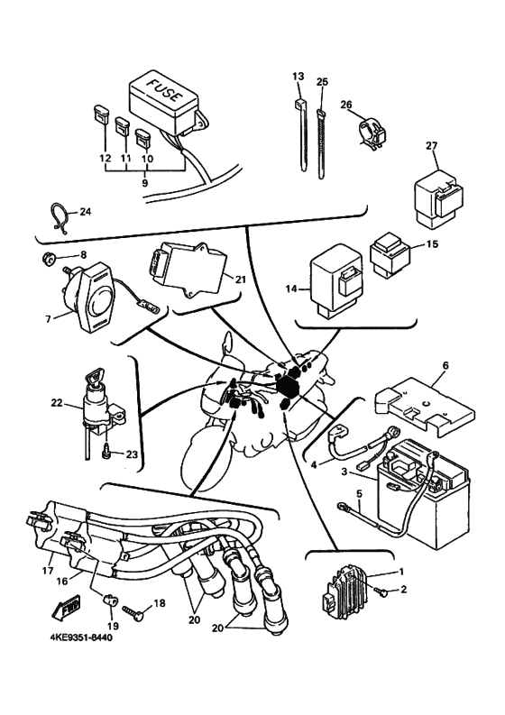 XJ600N Equipo electrico