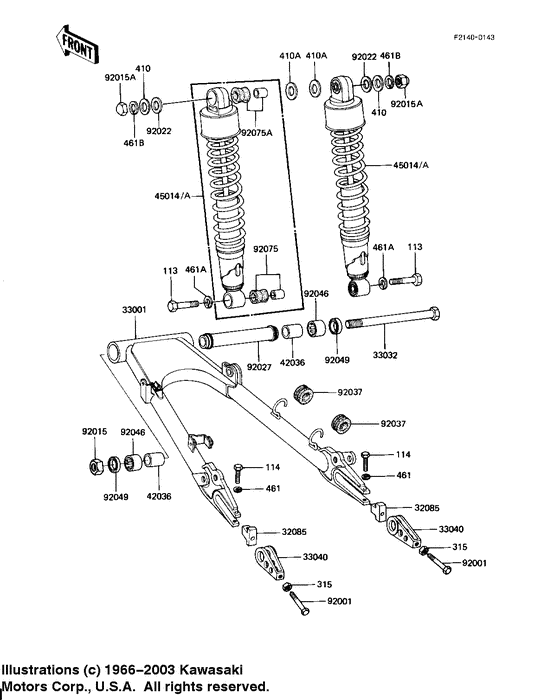 Swing arm/shock absorbers