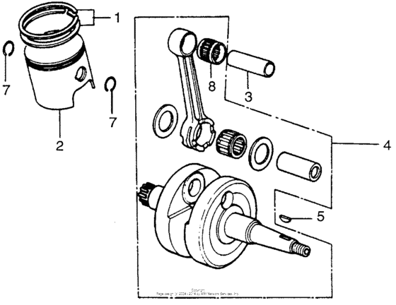 Piston + crankshaft