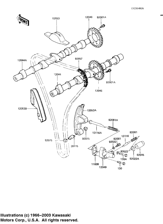 KZ750 Camshafts / chain / tensioner