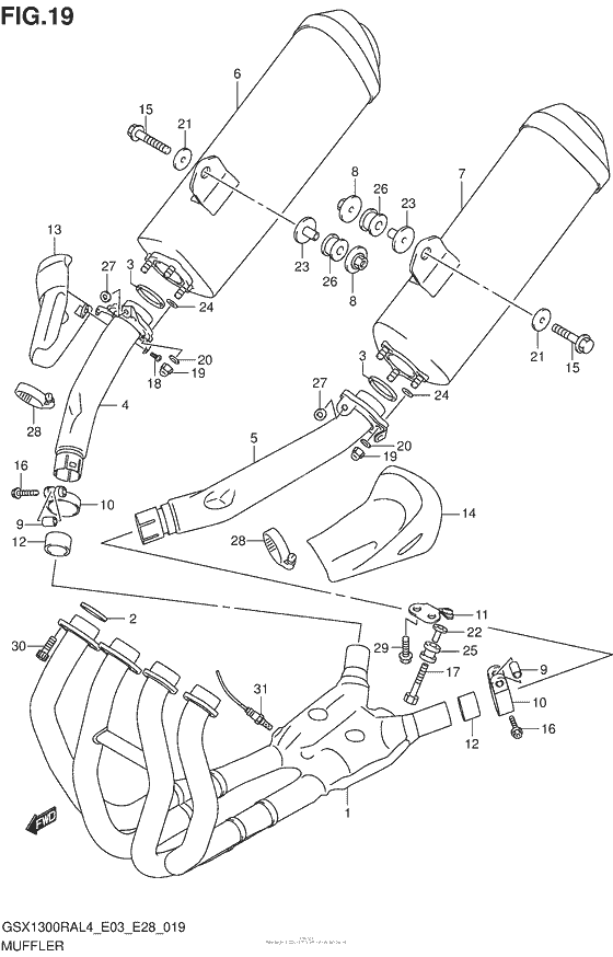 Muffler (Gsx1300Ral4 E28)