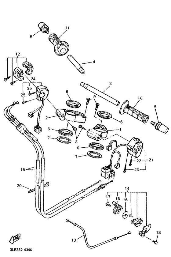Steering handle. cable