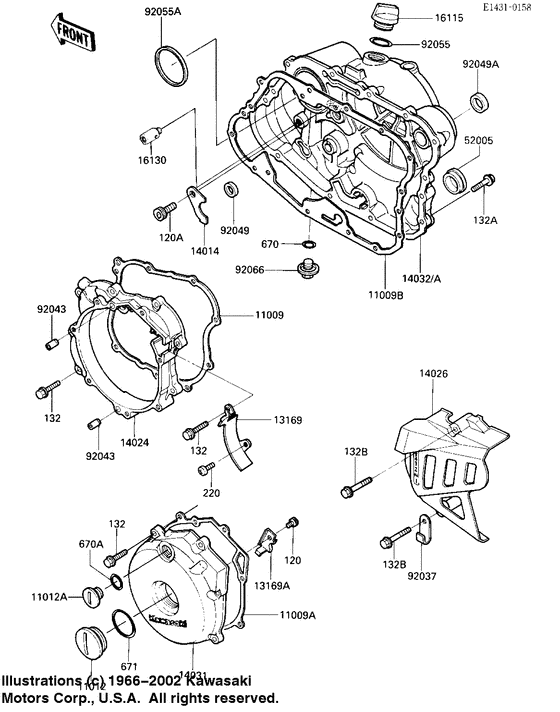 KL250 Крышки двигателя