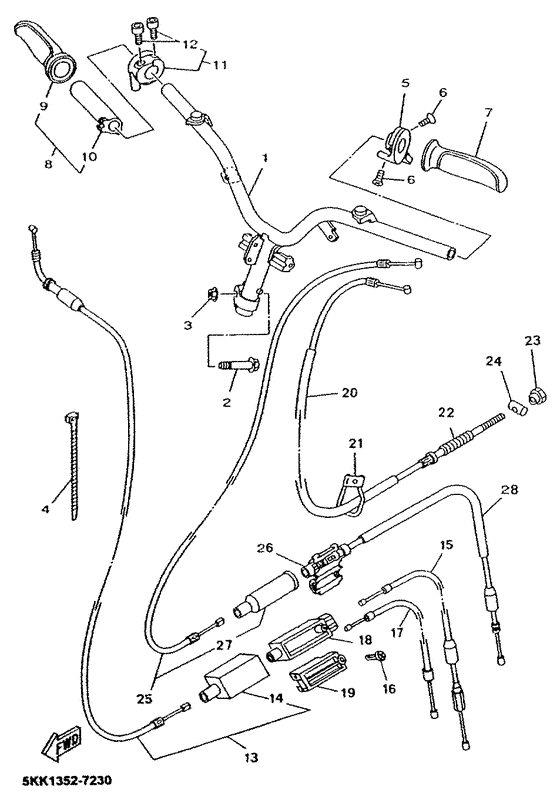 Steering handle. cable