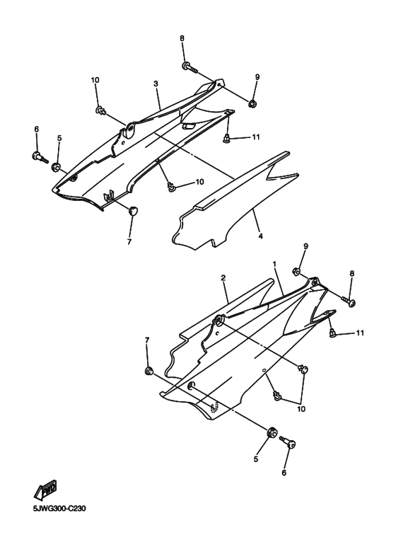 FJR1300 Боковая крышка