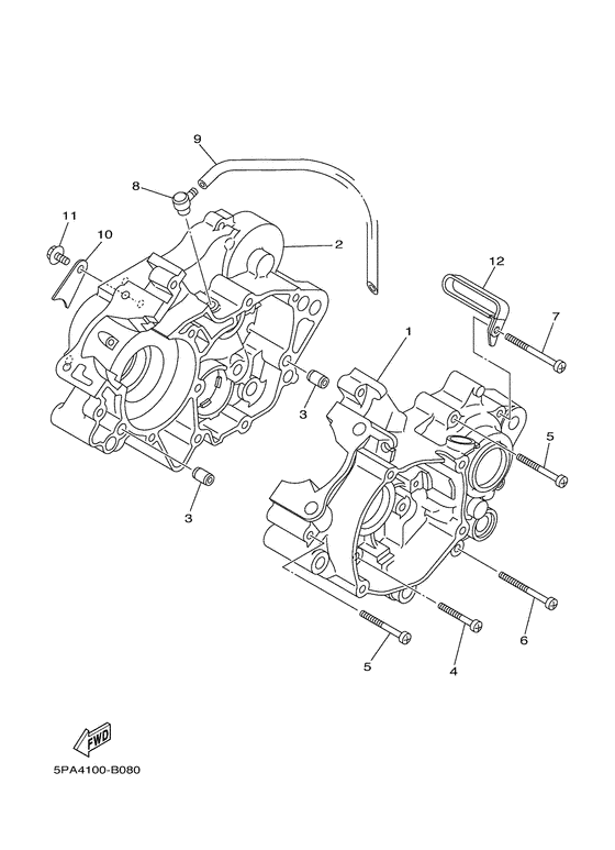 YZ85LW Картер двигателя