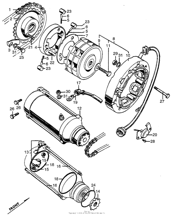 Alternator + starter motor