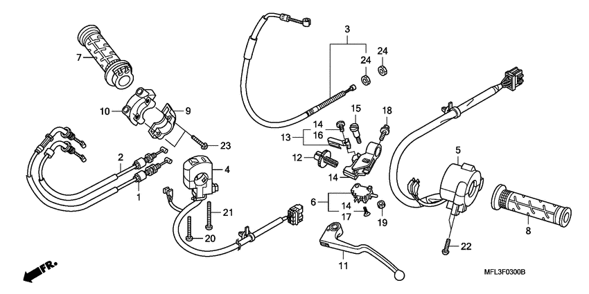 Handle lever/switch/cable