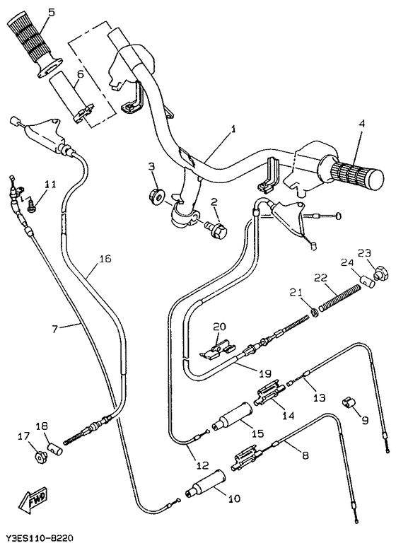 Steering handle. cable