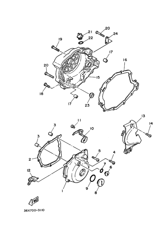 Crankcase cover ass`y  (v