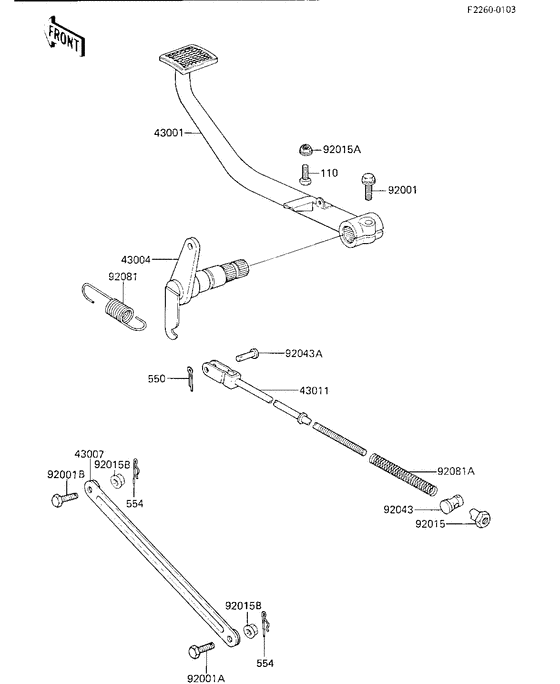 Brake pedal/torgque link