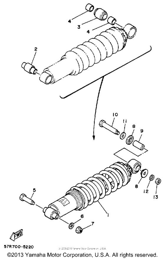 XT350W Амортизаторы задние