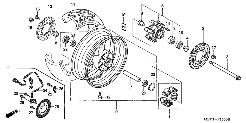 Rear wheel complete assy