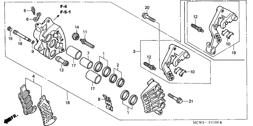 R. front brake caliper