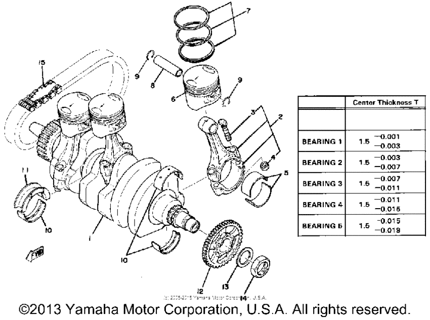 XS750SF Коленвал и поршни