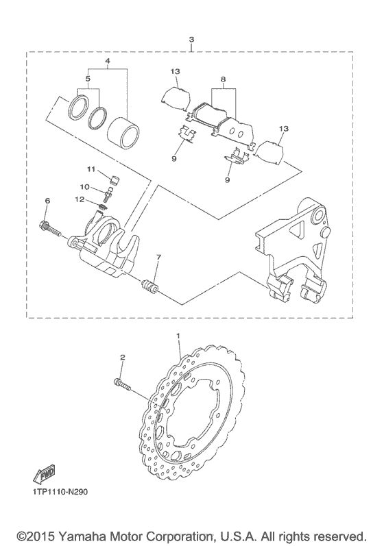 XVS950C Задний суппорт