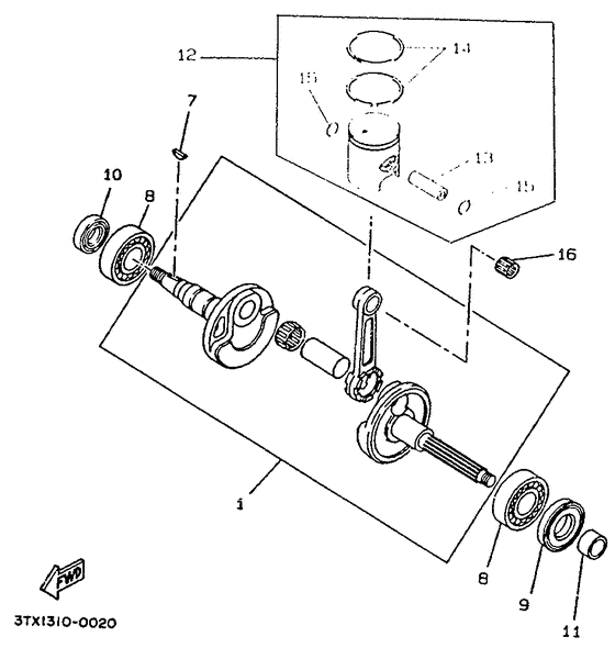 CW50 Коленчатый вал и поршни