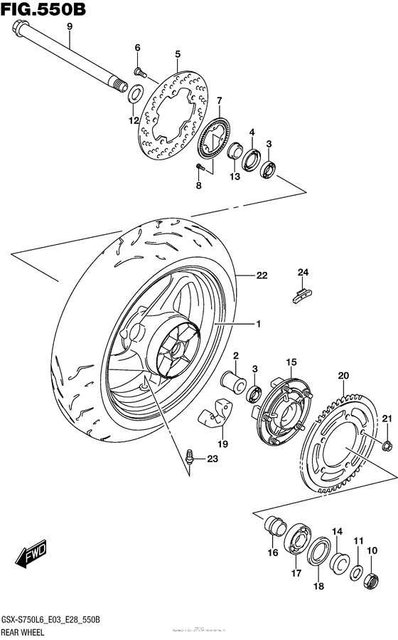 Rear Wheel (Gsx-S750Al6 E28)
