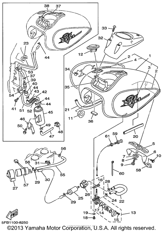 XVS650 Топливный бак